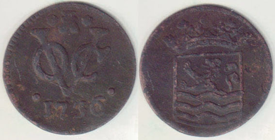 1736 Netherlands East Indies 1 Duit (Zeeland) A000595
